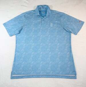 FG TECH Men's XXL Blue Paisley Performance Golf Polo Shirt TPC Sawgrass Logo